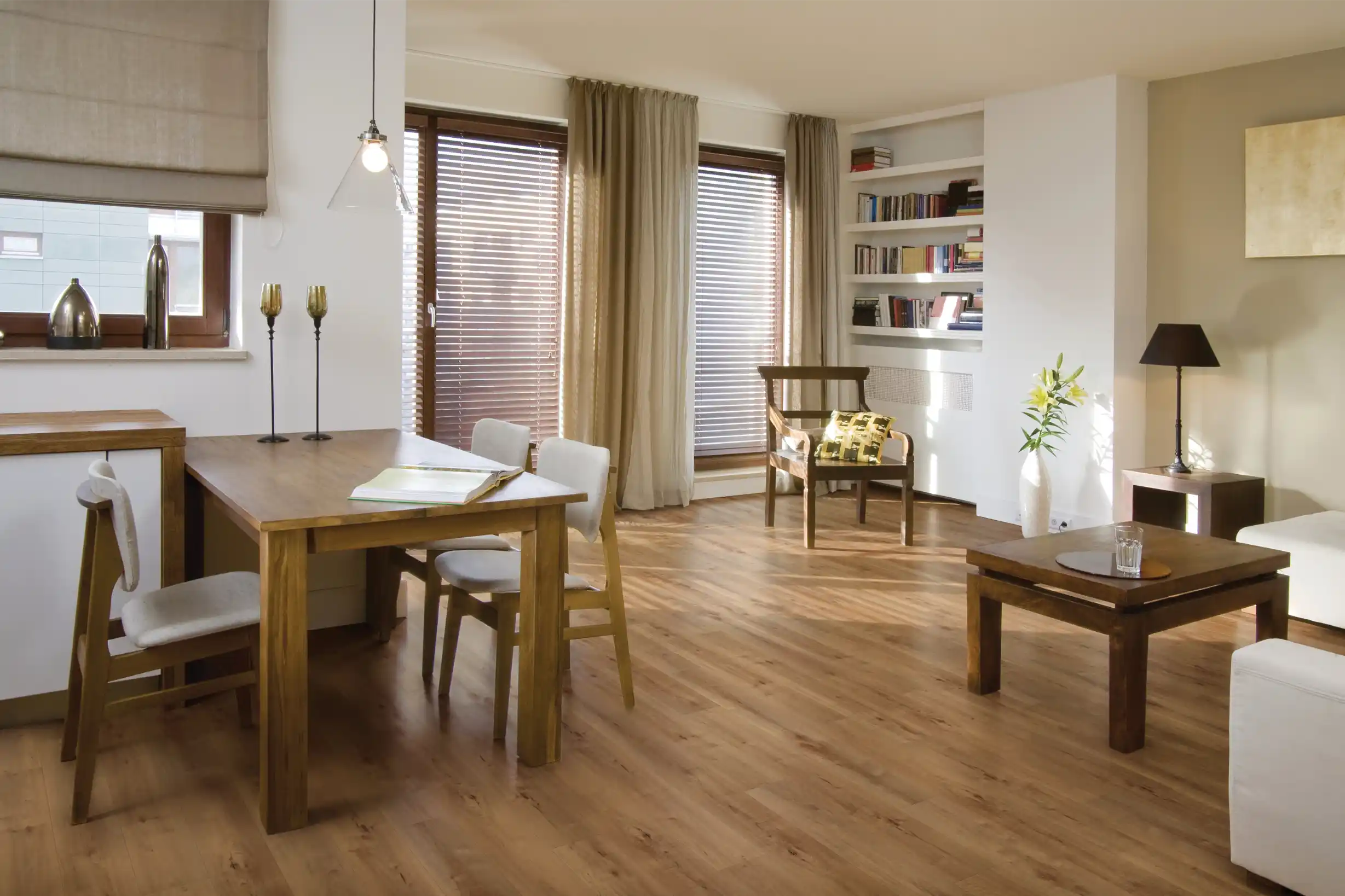 Laminate flooring installed in a Winter Haven, FL home by Blackburn's Interiors — wood-look planks at a friendlier price, family-owned in Polk County since 1962